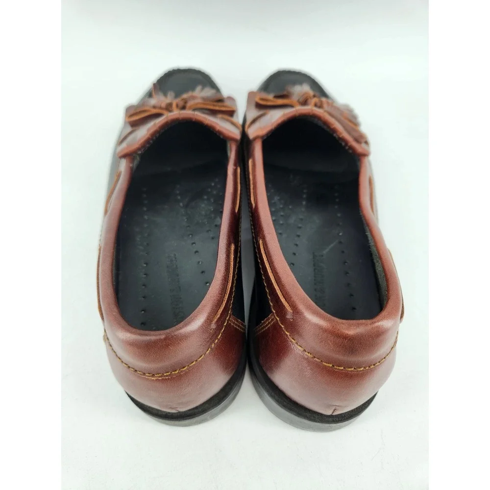 Johnston & Murphy Aragon II Kiltie Tassel Loafers Mens 9.5 M Black Brown Leather